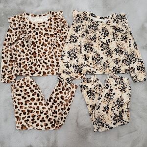 Btween Animal Print Velour Toddler Girl Outfit Bundle